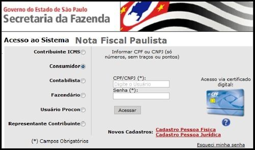 nota fiscal paulista